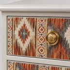 Patterned Drawer Nightstand with Turned Legs