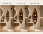 Leaf Wood Bathroom Shelf – Solid Wood Wall Mounted Display Shelf for Bathroom Decor