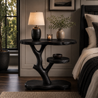 Tree Root Nightstand – Handmade Solid Wood Bedside Table for Rustic Luxury Bedroom Decor