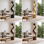 Sculptural Wave Wood Floor Lamp