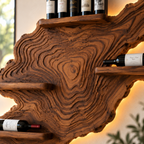 Live Edge Wood Wall Wine Rack