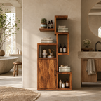 Wood Bathroom Storage Cabinet – Solid Wood Shelf Cabinet for Bathroom Decor