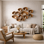Organic Cluster Wooden Wall Art – Sculptural Modern Wall Décor