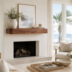 Wood Fireplace Mantel – Solid Wood Floating Shelf for Cozy Living Room Decor
