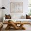 Sculptural Wave Solid Wood Coffee Table – Handcrafted Organic Curved Design