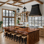 Solid Wood Kitchen Island Table – Modern Natural Furniture for Kitchens