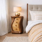 Solid Wood Nightstand – Modern Natural Bedside Table