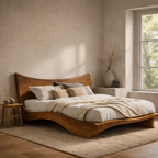 Modern Solid Wood Platform Bed Frame – Low Profile for Contemporary Bedroom