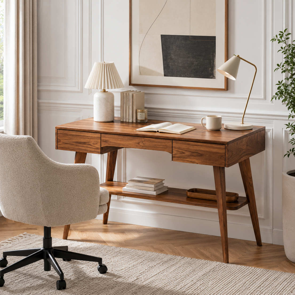 Wood Bar Stool – Solid Wood Counter Chair for Kitchen Island Decor