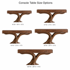 Sculptural Console Table – Solid Wood Entryway Table with Curved Base