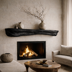 Live Edge Mantel Shelf – Rustic Solid Wood Fireplace Shelf