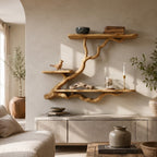 Tree Branch Wall Shelf – Solid Wood Display Shelf for Living Room