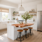 Live Edge Wood Kitchen Island Top – Solid Wood Countertop Extension for Kitchen Decor
