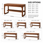 Rounded Wood Writing Desk – Solid Wood Office Desk with Lower Storage Shelf for Home Office Decor