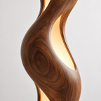 Sculptural Wave Wood Floor Lamp