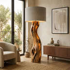 Live Edge Floor Lamp – Solid Wood Standing Light for Living Room Decor
