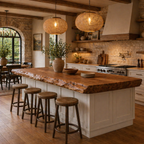 Natural Edge Kitchen Island – Solid Wood Island with Countertop