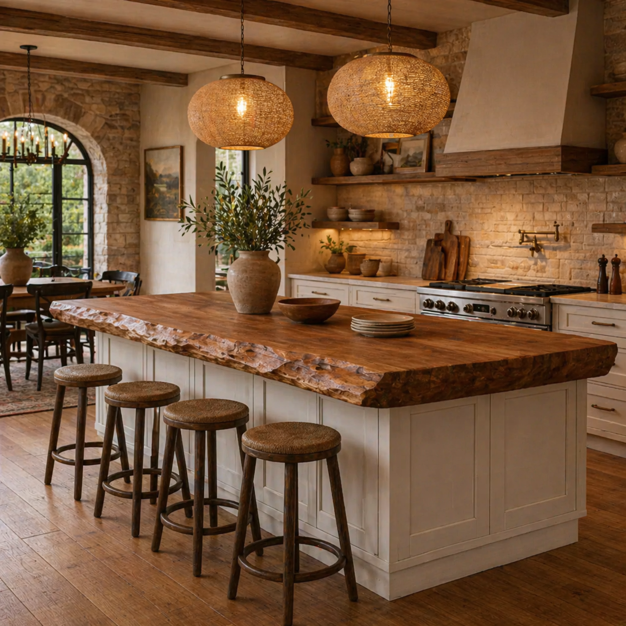 Natural Edge Kitchen Island – Solid Wood Island with Countertop