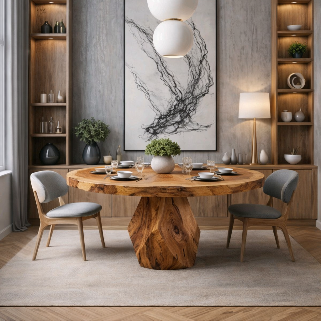 Solid Wood Dining Table – Modern Natural Furniture for Dining Spaces