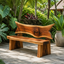 Live Edge Wood Outdoor Bench – Solid Wood Garden Bench for Patio Decor