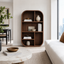 Arched Wood Display Shelf – Solid Wood Bookshelf for Living Room Decor