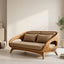 Sculptural Sofa Bench – Solid Wood Lounge Bench with Cushioned Seat