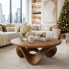 Ribbon Loop Round Wood Coffee Table