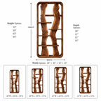 Organic Wood Bookshelf – Solid Wood Display Shelf for Living Room Decor