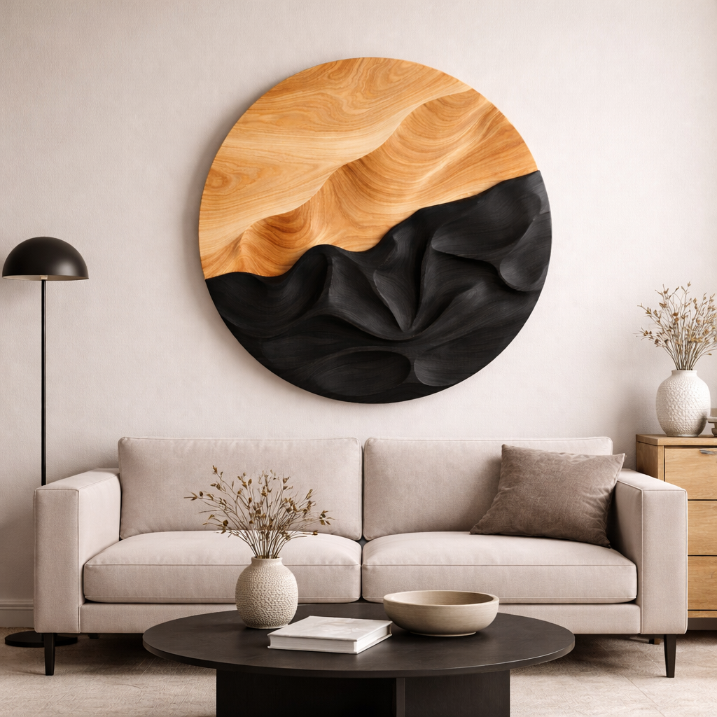 Sculptural Wall Art – Handmade Wooden Decor for Modern Home
