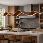 Wave Pendant Light – Sculptural Wooden Light for Modern Organic Decor