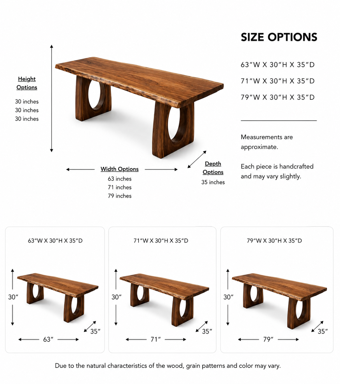Live Edge Dining Table – Solid Wood Table for Dining Room
