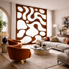 Carved Wooden Divider – Modern Natural Room Divider Screen