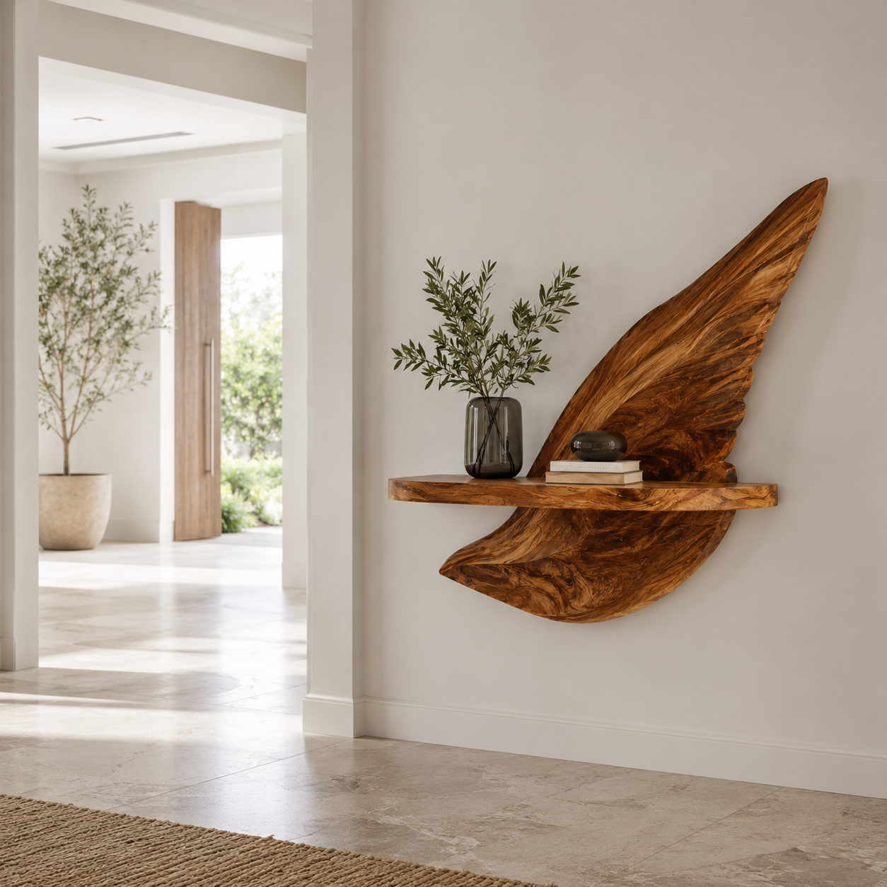 Live Edge Wood Wall Shelf – Solid Wood Floating Shelf for Entryway Decor
