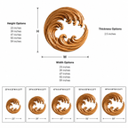 Round Wave Wood Wall Art – Solid Wood Carved Wall Decor for Living Room Decor