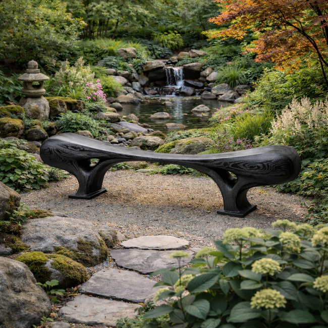 Solid Wood Garden Bench – Modern Outdoor Seating Main Image