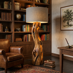 Live Edge Floor Lamp – Solid Wood Standing Light for Living Room Decor
