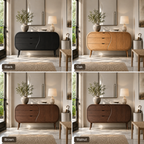 Curved Sideboard – Solid Wood Storage Cabinet for Living Room