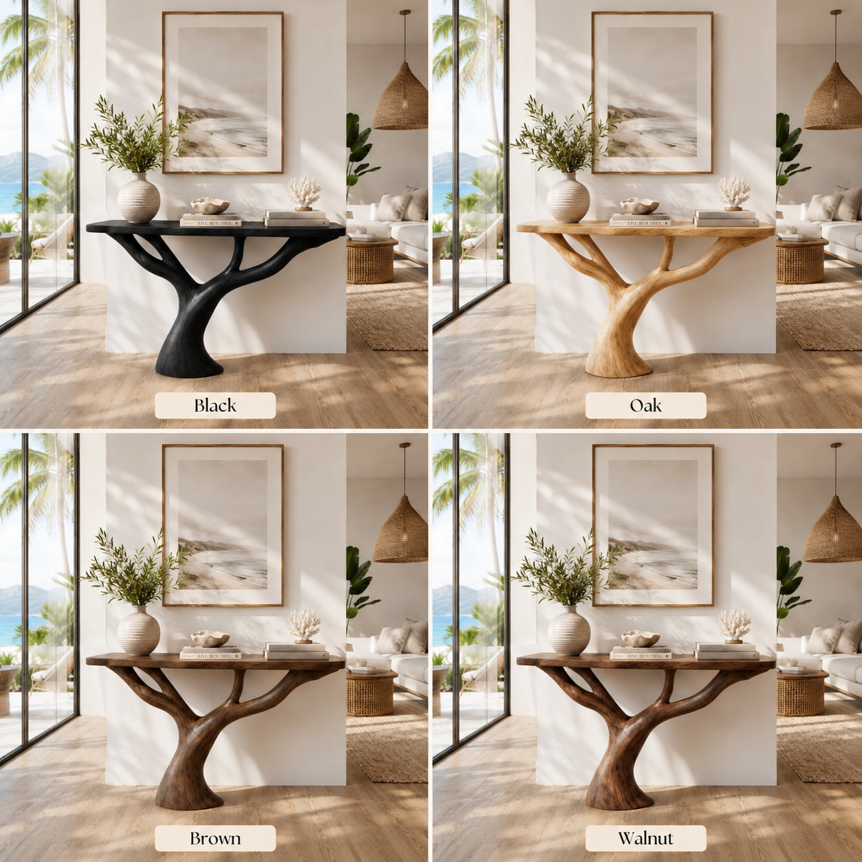 Organic Tree Branch Wood Console Table