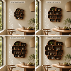Organic Wood Wall Shelf – Solid Wood Floating Display Shelf for Living Room Decor