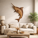 Marlin Wall Art – Solid Wood Decorative Panel for Coastal Home Decor
