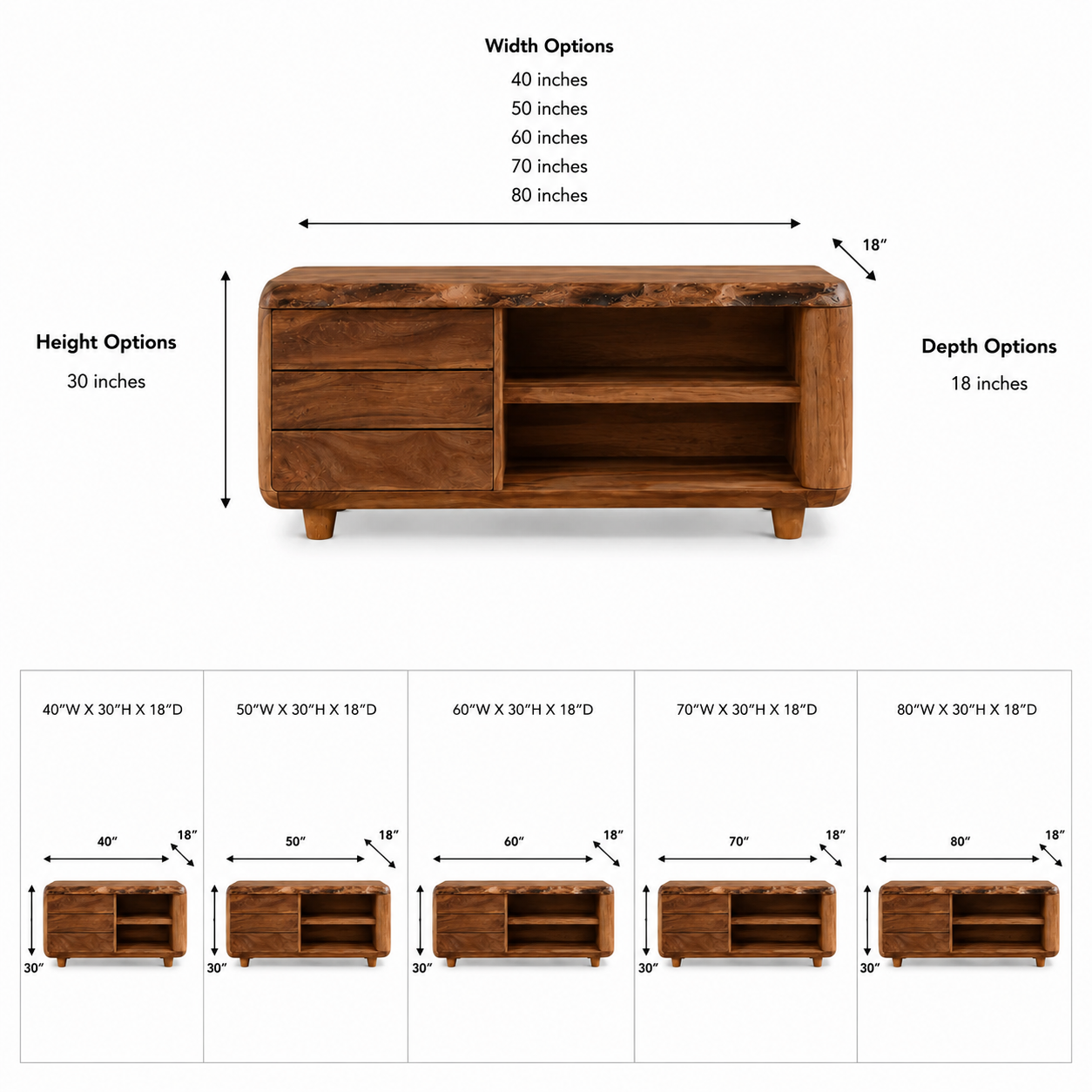 Live Edge Wood Bathroom Vanity – Solid Wood Sink Cabinet with Mirror Shelf for Bathroom Decor