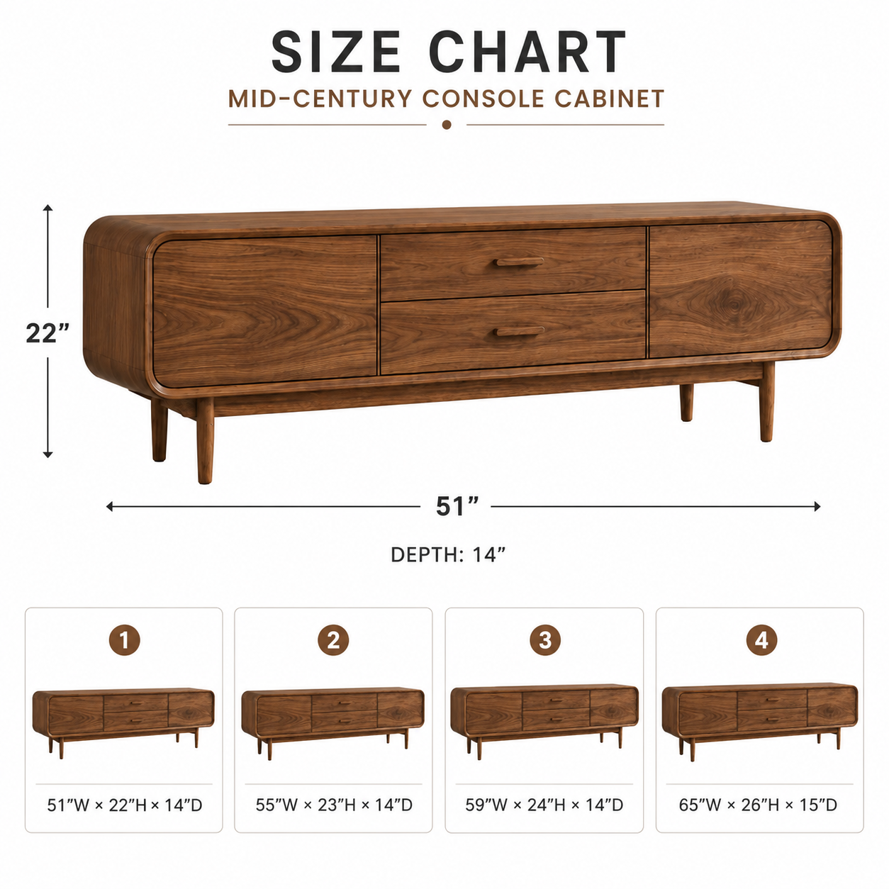 Sideboard Cabinet – Solid Wood Storage Cabinet for Living Room