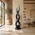 Twisted Wood Sculpture – Sculptural Solid Wood Art for Modern Home