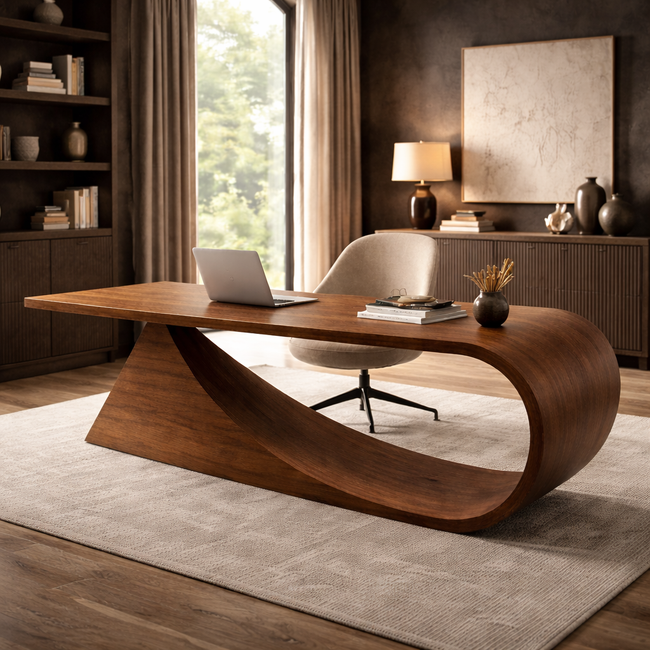 Sculptural Coffee Table – Handmade Solid Wood Table for Modern Living Room Hover Image
