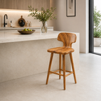 Wood Bar Stool – Solid Wood Counter Chair for Kitchen Island Decor