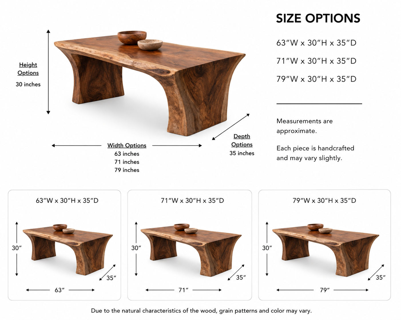 Live Edge Wood Dining Table – Solid Wood Statement Table for Dining Room Decor