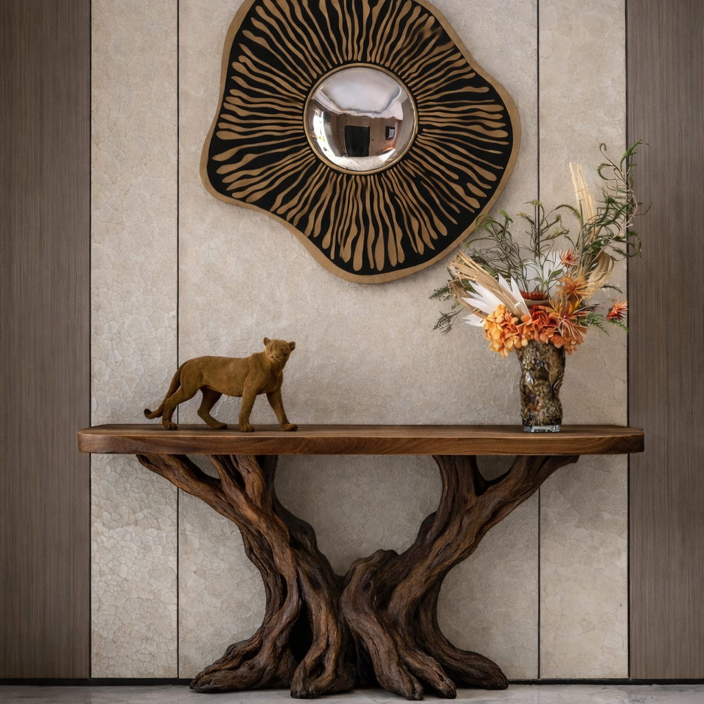 Sculptural Root Wood Console Table – Organic Statement Design