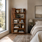 Sculptural Ripple Wood Bookshelf