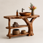 Live Edge Wood Bathroom Vanity – Solid Wood Sink Console with Storage Shelf for Bathroom Decor
