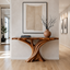 Sculptural Fluted Wood Console Table